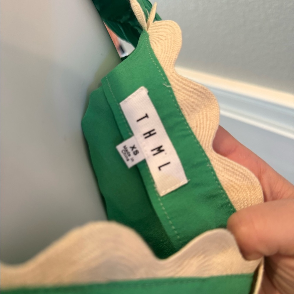 THML Green and Pink Embroidered Blouse - Picture 4 of 5